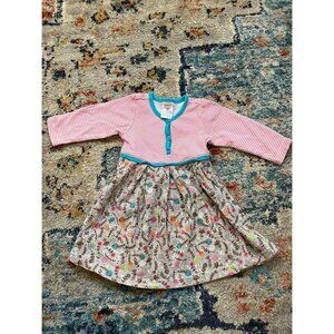 Zutano Stripe Floral Dress Long Sleeve